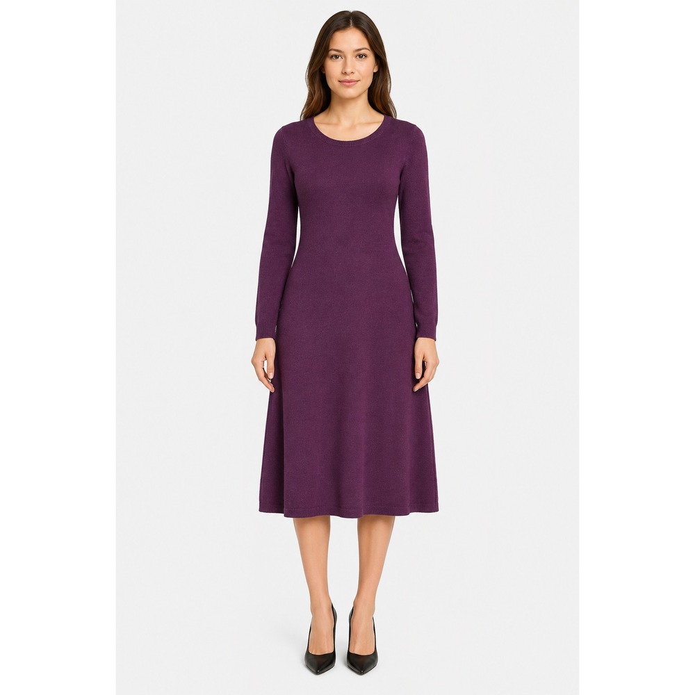 Moda International Sweater Dress Women M Purple NEW Silk Cashmere Open Back